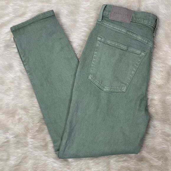 Everlane The Original Cheeky Cropped Green Straight Leg Denim Jeans Size 27 - Picture 4 of 10